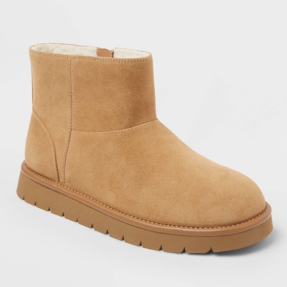 Universal Thread Tan Microsuede Boots With Memory Foam Insole